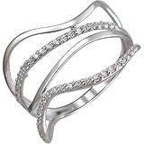 Женское серебряное кольцо с куб. циркониями, 1614020