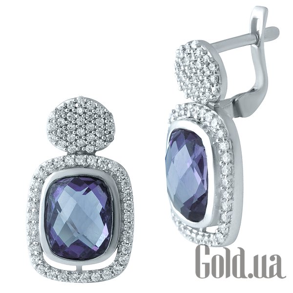 

Серьги Fresh Jewelry, Серебряные серьги с александритами и куб. циркониями