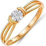 Золотое кольцо с бриллиантом, 1628612