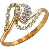 Женское золотое кольцо с куб. циркониями, 1638340
