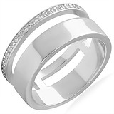 Серебряное обручальное кольцо с куб. циркониями, 1664964