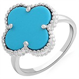 Женское серебряное кольцо с синт. бирюзой, 1665476