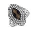 Серебряное кольцо с куб.циркониями и дымчатым кварцем - фото 1