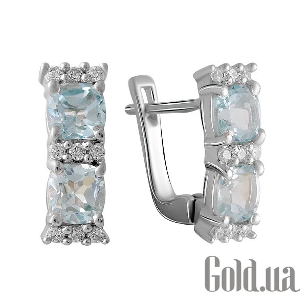 

Серьги Fresh Jewelry, Серебряные серьги с топазами и куб. циркониями
