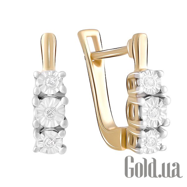 

Серьги Fresh Jewelry, Серебряные серьги с бриллиантами в позолоте