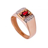 Мужское золотое кольцо с бриллиантами и рубином, 1765060