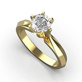 Золотое кольцо с бриллиантом, 1768644