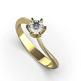 Золотое кольцо с бриллиантом, 1768900