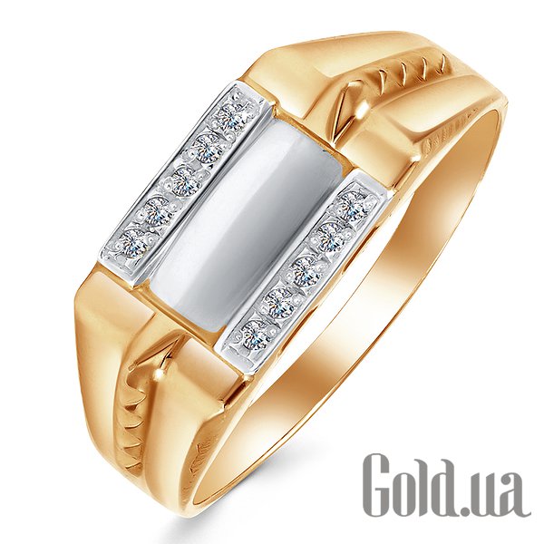 

Мужское кольцо и перстень Украина, Мужское золотое кольцо с куб. циркониями, 22.5