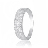 Серебряное обручальное кольцо с куб. циркониями (КК2Ф/222), фотографии