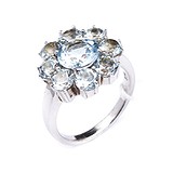 Женское серебряное кольцо с топазами, 1311685