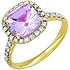 Женское золотое кольцо с аметистом и бриллиантами - фото 1