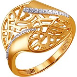 Женское золотое кольцо с куб. циркониями, 1609157