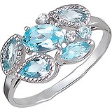 Женское серебряное кольцо с топазами, 1611205
