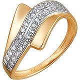 Женское золотое кольцо с куб. циркониями, 1614021