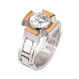 Мужское серебряное кольцо с куб. цирконием в позолоте, 1627845