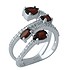 Женское серебряное кольцо с гранатами и куб. циркониями - фото 1