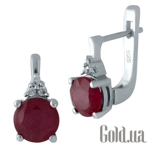 

Серьги Fresh Jewelry, Серебряные серьги с рубинами и куб. циркониями