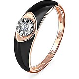 Kabarovsky Золотое кольцо с бриллиантом и эмалью, 1704901