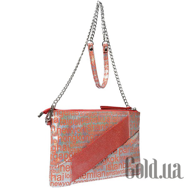 

Клатч AMOOemporio, Серебряный;красный, Клатч Letter LT1972-2023
