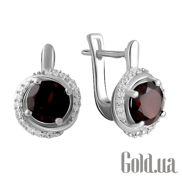 

Серьги Fresh Jewelry, Серебряные серьги с куб. циркониями и гранатами