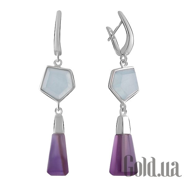 

Серьги с подвесками Fresh Jewelry, Серебряные серьги с аметистами и аквамаринами