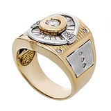 Мужское золотое кольцо с куб. циркониями, 1765061