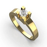 Золотое кольцо с бриллиантом, 1768645