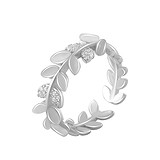 Женское серебряное кольцо с куб. циркониями и перламутром, 1770181