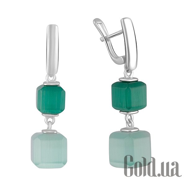 

Серьги с подвесками Fresh Jewelry, Серебряные серьги с кошачьим глазом