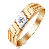 Золотое обручальное кольцо с куб. цирконием, 1772741