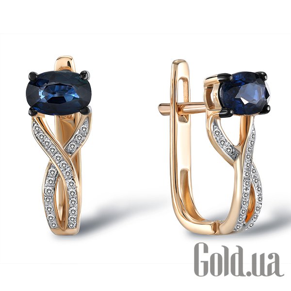 

Серьги Lurie Jewelry, Золотые серьги с бриллиантами и сапфирами