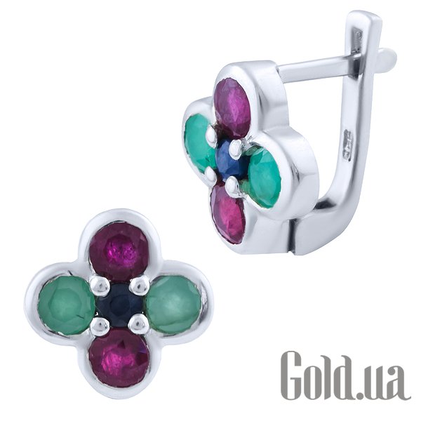 

Серьги Fresh Jewelry, Серебряные серьги с сапфирами, рубинами и изумрудами
