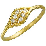 Женское золотое кольцо с куб. циркониями, 1615302