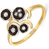 Kabarovsky Женское золотое кольцо с бриллиантами и эмалью, 1648838