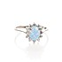 Женское серебряное кольцо с куб. циркониями и синт. опалом - фото 1