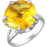 Женское серебряное кольцо с цитрином, 1674694