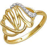 Женское золотое кольцо с куб. циркониями, 1675462