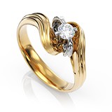 Золотое кольцо с бриллиантом, 1689286