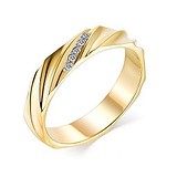 Золотое обручальное кольцо с бриллиантами, 1704646