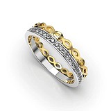 Золотое обручальное кольцо с бриллиантами, 1768134