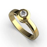Золотое кольцо с бриллиантом, 1768646