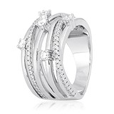 Женское серебряное кольцо с куб. циркониями, 571846