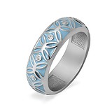 Женское серебряное кольцо с куб. циркониями и эмалью, 1516487