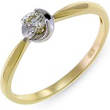 Золотое кольцо с бриллиантом, 1528775