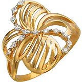 Женское золотое кольцо с куб. циркониями, 1604551