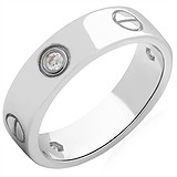 Серебряное обручальное кольцо с куб. циркониями, 1665479