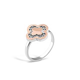 Женское серебряное кольцо с куб. циркониями в позолоте, 1676999