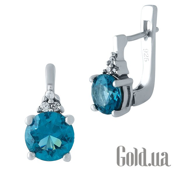 

Серьги Fresh Jewelry, Серебряные серьги с топазами и куб. циркониями