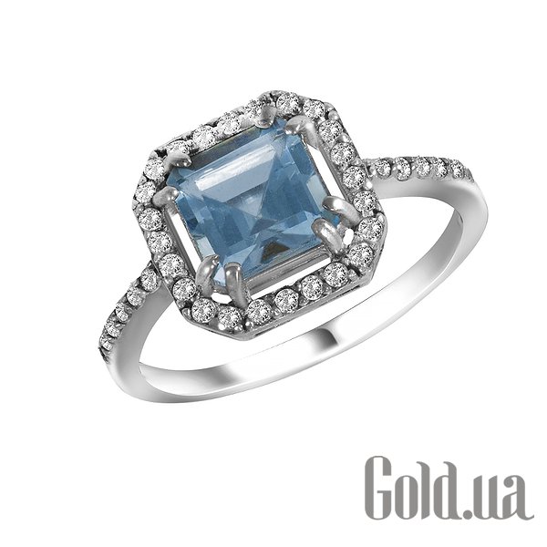 

Женские кольца Lurie Jewelry, Серебряное кольцо с куб.циркониями и топазом, 18